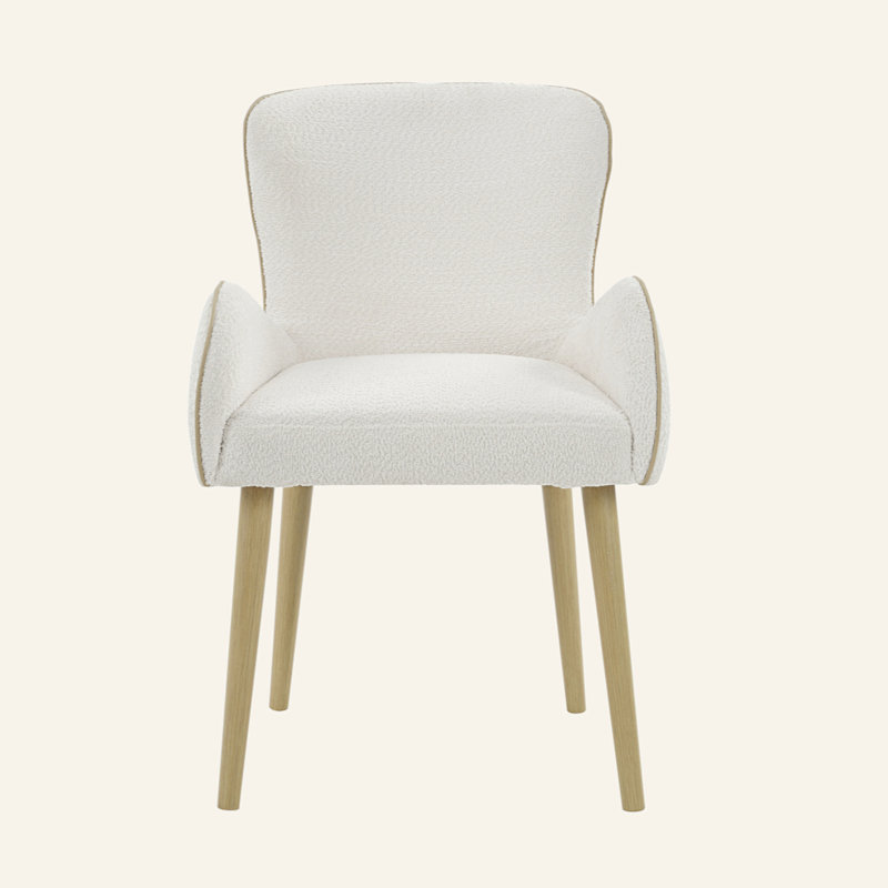 Ensemble de 2 chaises d'appoint Qwin Beige Boucle & Oak