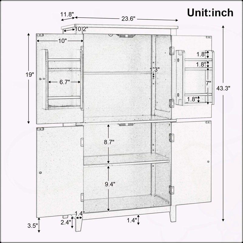 Versatile Freestanding Bathroom Cabinet With Multiple Features For Optimal Storage, White