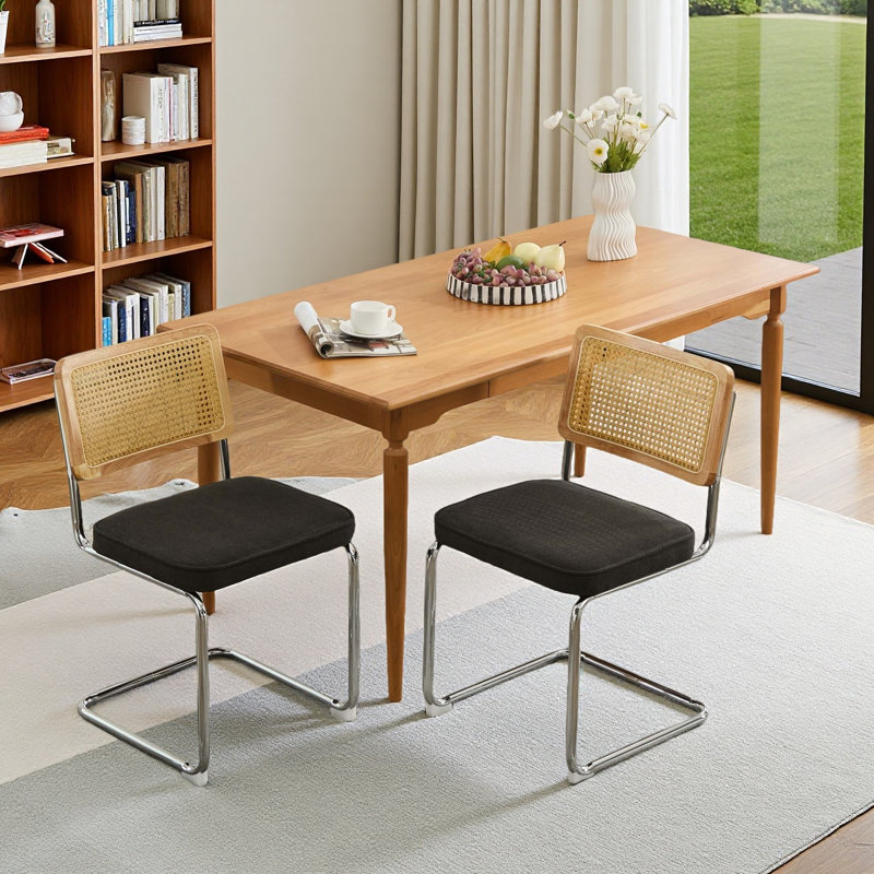 Ensemble de 2 chaises d'appoint Mid-Century, Noir