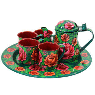 Ensemble de 6 tasses à thé décoratives en acier