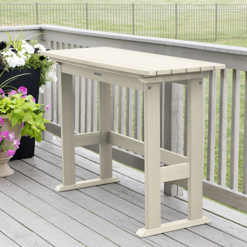 Arbnora Rectangular Outdoor Bar Table , 54'' in. W 21.05'' in. D, Whitewash