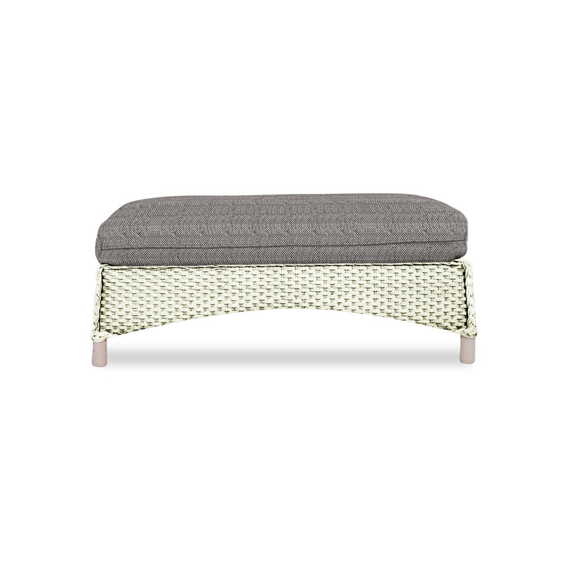 Mandalay Outdoor Ottoman, Rumba Stonewashed, White