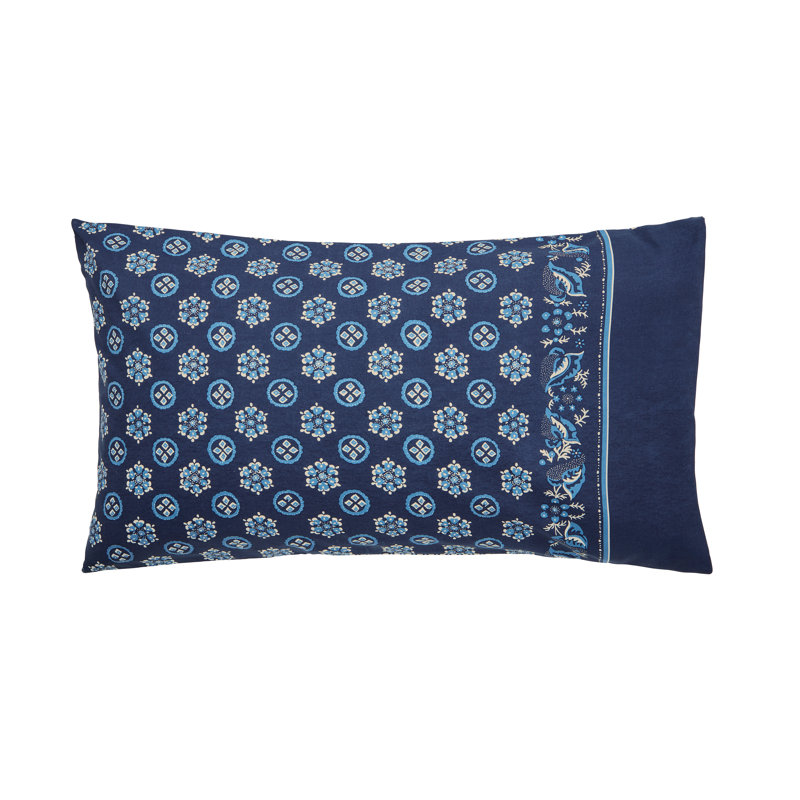 Tobay Cobalt Cotton Duvet Cover Set, Double Duvet Cover + 2 Pillowcases