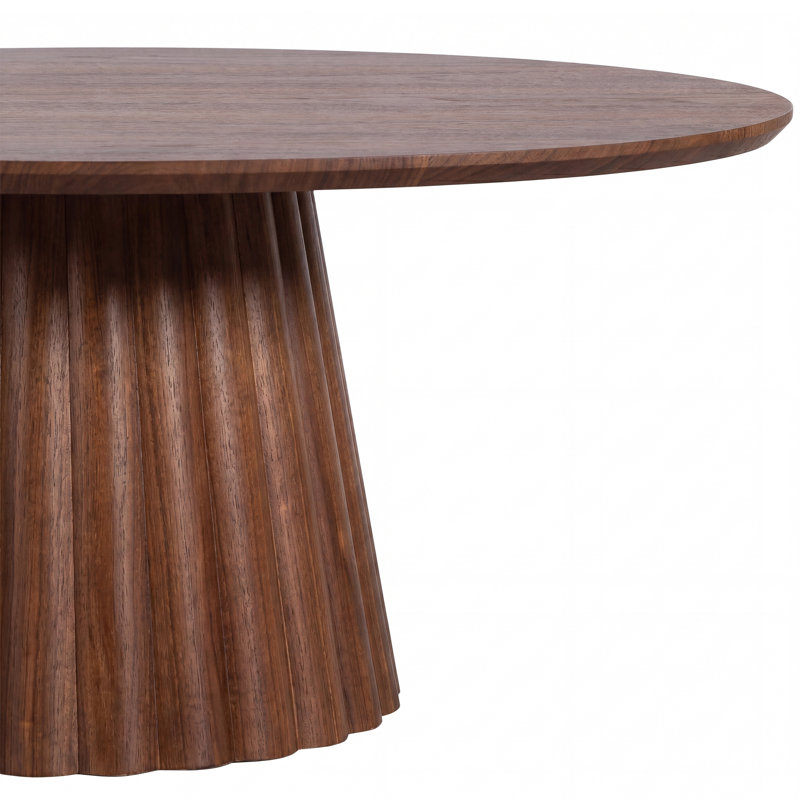 Table basse ronde de 40 po en bois massif, centre de table moderne pour le salon, Walnut