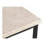 Table d'appoint, plateau rectangulaire en marbre italien Botticino, base en fer noirci martelé, marbre Botticino