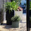 Grey Concrete Effect Square Planter, Frostproof Outdoor Plant Pot, Concrete Textured Flower Box, Garden Planter Box with Drainage Holes-87693418
