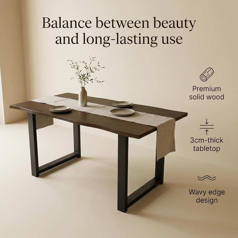 Solid Wood Top Dining Table