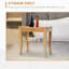 Long banc de douche en bambou avec tablette de rangement