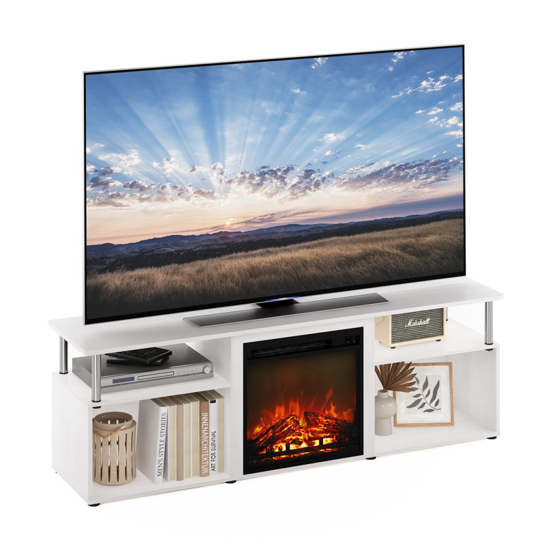 Nottoway 63'' Media Console, White/Stainless Steel
