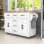 Îlot de cuisine en bois avec tiroirs de rangement, tablettes, station de charge et abattant-1735085536