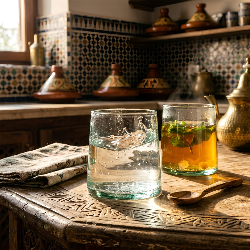 Merzouga Recycled Glass Tealight Candle Holder - By Nicola Spring, Clear
