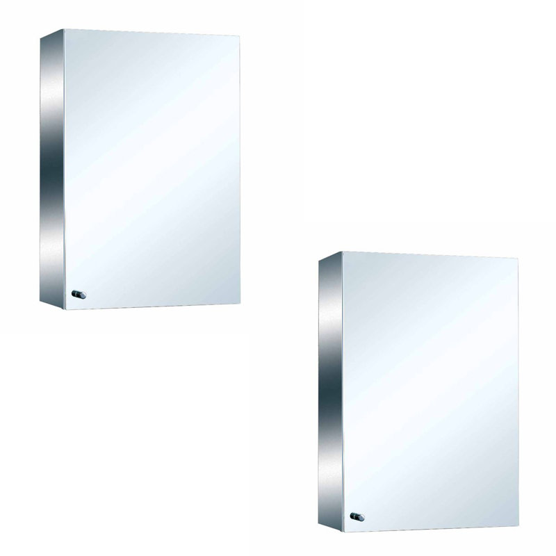 Pockerley 13.75'' W 21.75'' H Surface Frameless Medicine Cabinet Mirror 3 Fixed