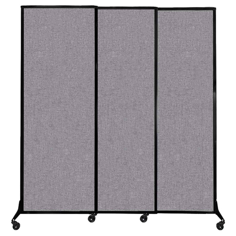 Cloison coulissante à 3 panneaux QuickWall, H 88 po x l 84 po, Gris nuageux