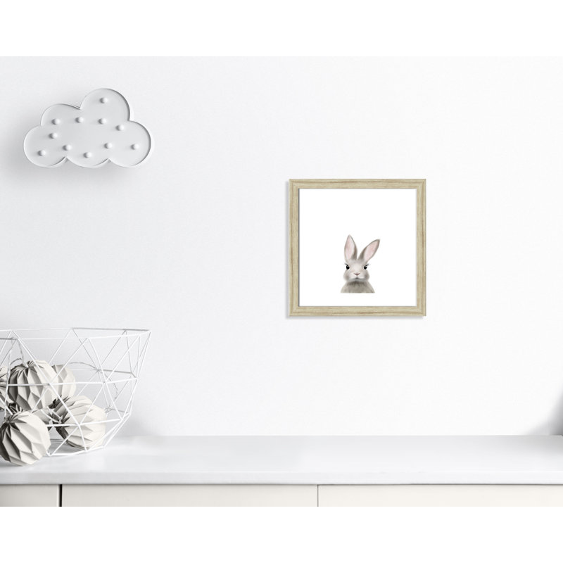 Art encadré en lapins forestières, H 18 po x l 18 po x P 0,63 po, Beige Flat Framed