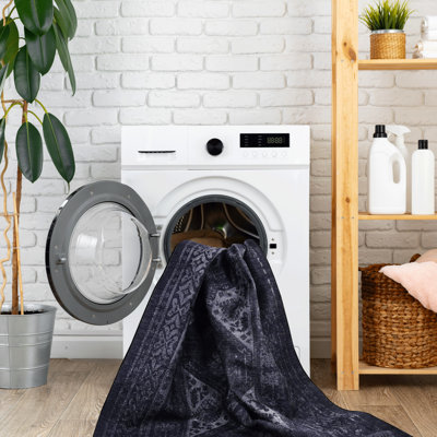 5X8 Area Rug Washable Low-Pile Non-Slip Non-Shedding Foldable Kid Pet Friendly For Living Room Bedroom Kitchen