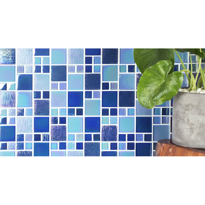 Carrelage mosaïque en verre Reflections Artista Versailles, Bleu lac