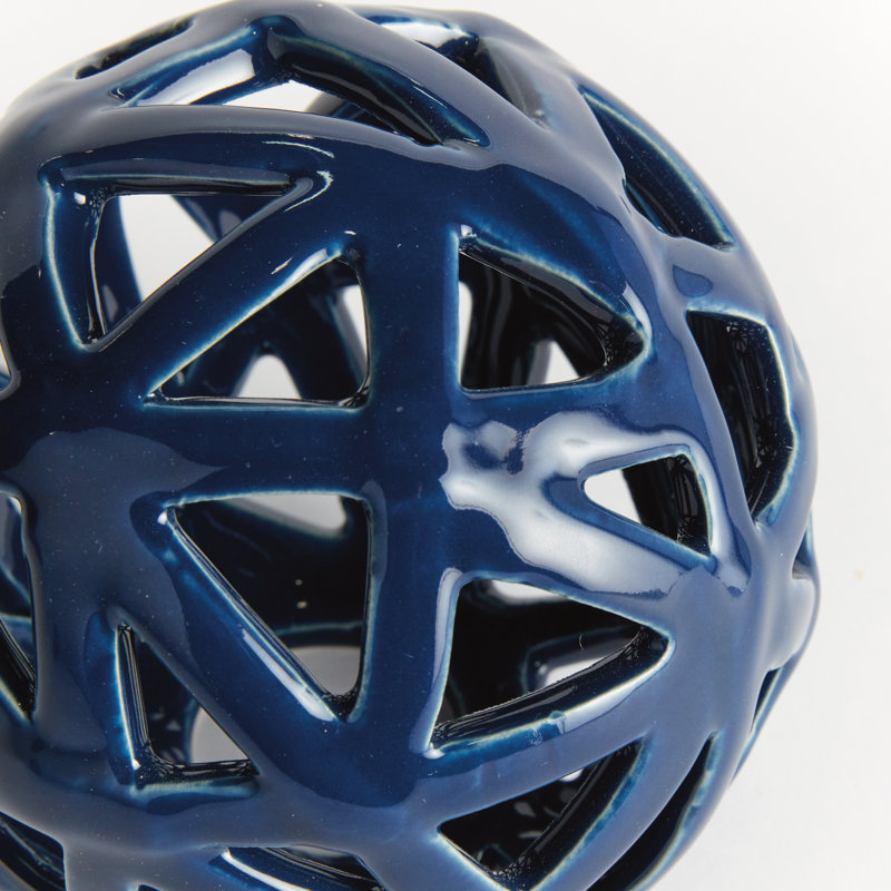 ALICIA METAL ORB, 5" H x 5" W x 5" D, Blue