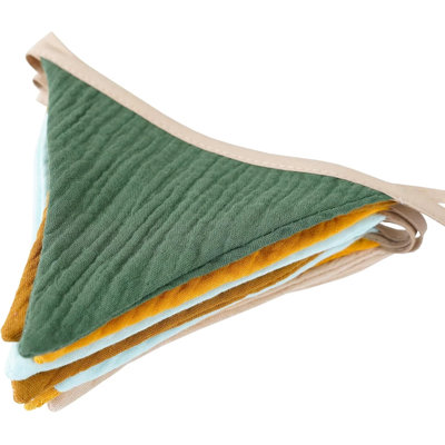 Raw Sienna Neutral Fabric Bunting Banner 2 Pack, Handmade 10 Flags 8.5 Ft String Banner For Nursery Wedding Baby Shower Birthday Home Decoration