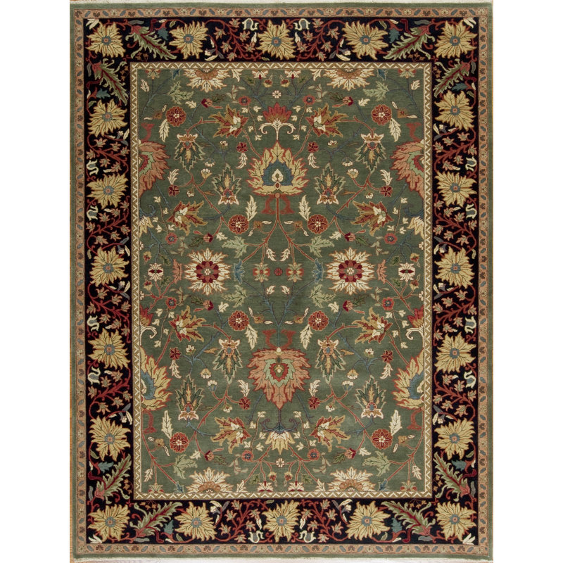 Mahal Hand Knotted Wool Area Rug, Rectangle 12' x 15'