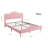 Upholstered Bed Frame with Adjustable Headboard and Footboard, Velvet Princess Platform Bedframe for Kids/Girls-1506505172-1506505175