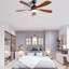 Ventilateur de plafond 52 pouces intérieur avec 3 couleurs à intensité variable 5 pales ABS télécommande et moteur à courant continu réversible noir avec lumière DEL-410115424-410115438