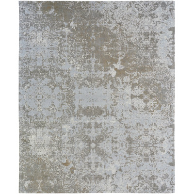 Shonna Cotton Abstract Area Rug in Gray