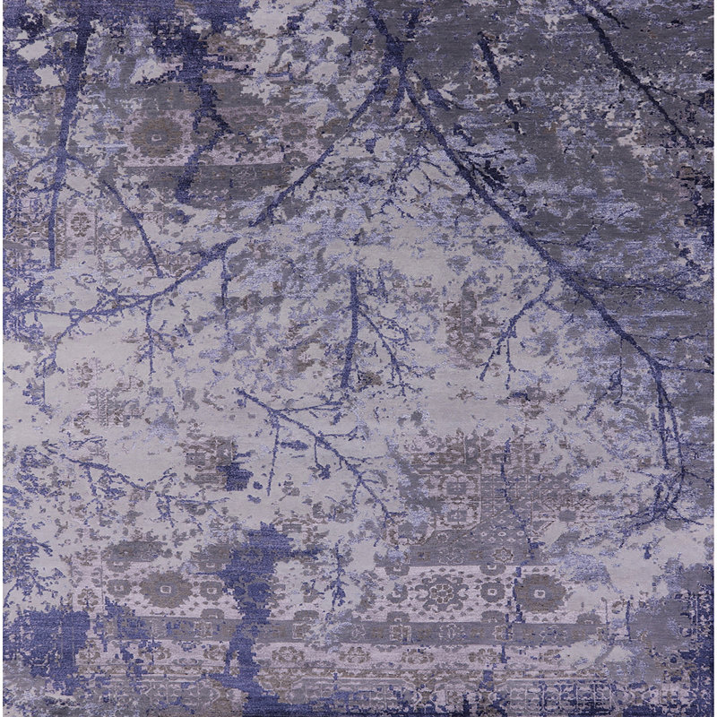 Tapis mauve / gris Buhler, Carré 4 pi