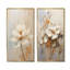 «Beige Simplicity In Petals - Flowers», ensemble de 2 reproductions d'art mural-102571328-102571332