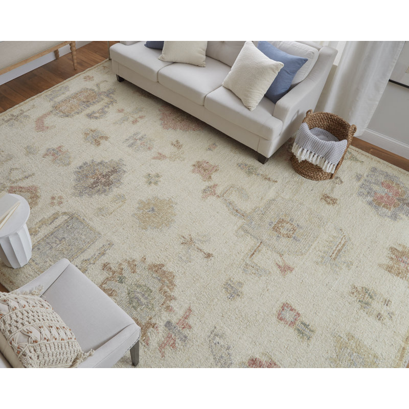 Grafton Wool Floral Area Rug, Square 1'6"