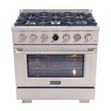36 in. 5.2 cu. ft. 6 Burners Dual Fuel Range with Kucht Horus Thermostat