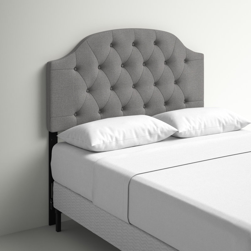 Tête de lit tapissier, Double, Gris clair