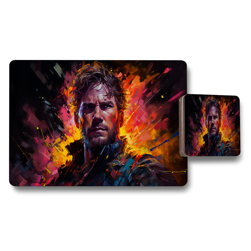 Fiery Abstract Portrait Placemats And Coasters Set