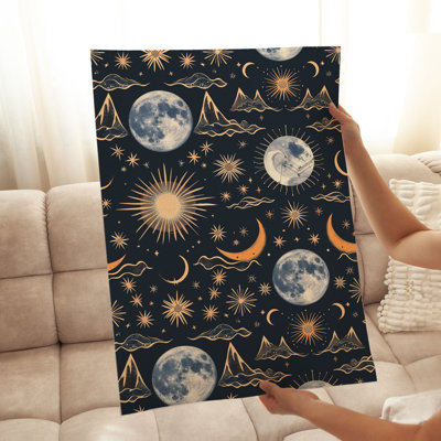 Astronomy and Space Stars and Moon II Bohemian Unframed Art Print