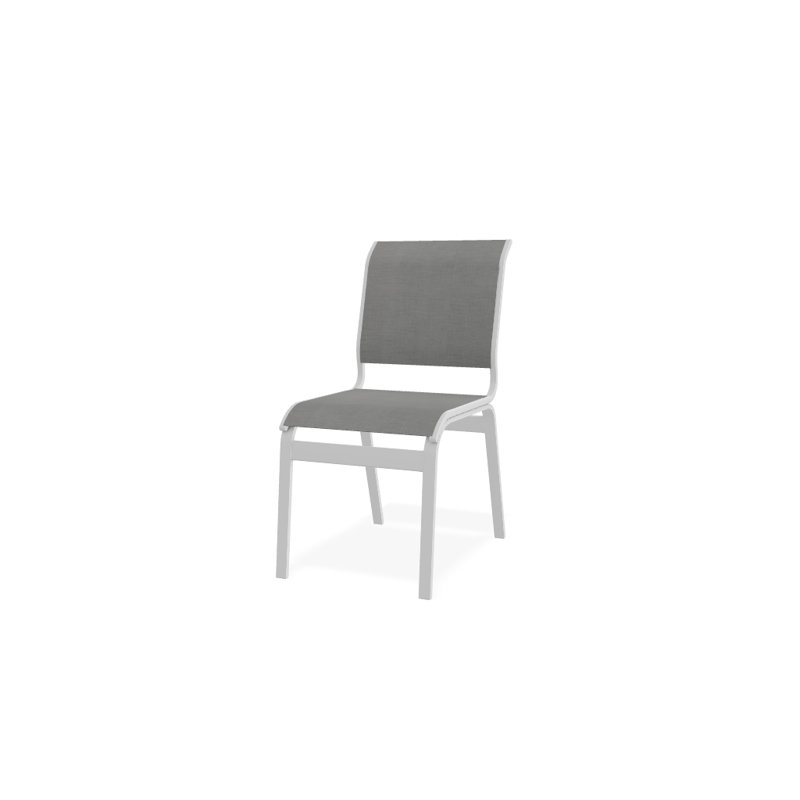 Chaise d'appoint de salle à manger Hiraku, Alliage Sunbrella®, Blanc texturé