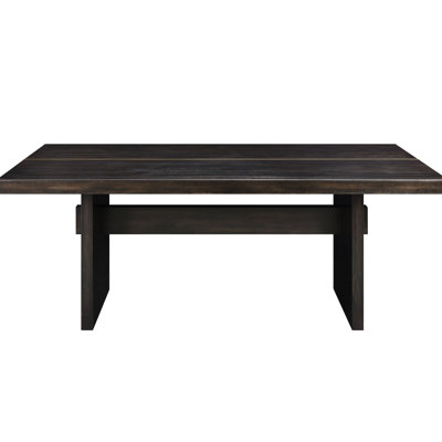 Table de salle à manger Finish, 80 po x 40 po x 31 po, capacité de poids de 100 lb, faite de bois synthétique et de placage de style rustique avec accents, l 80 po x P 40 po H 31 po, limite de 100 lb, fabrication en chêne