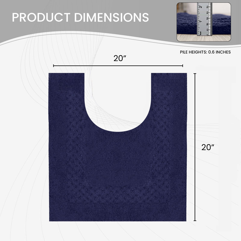 Classy Absorbent Cotton Soft Contour Rug, Navy