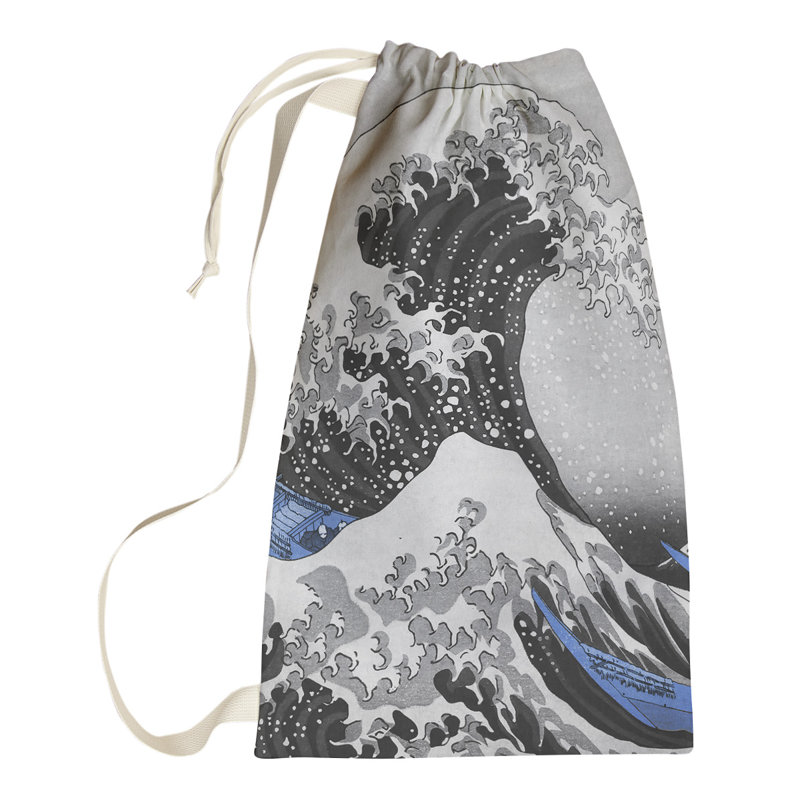 Sac à lessive The Great Wave, Petit (H 64 po x l 20 po x P 1,5 po), bleu
