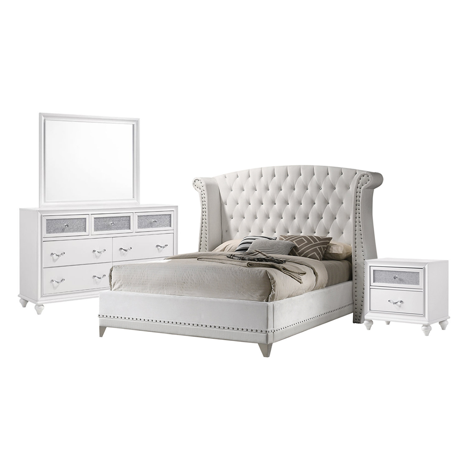 Willa Arlo™ Interiors Haneul Upholstered Platform 4 Piece Bedroom Set ...