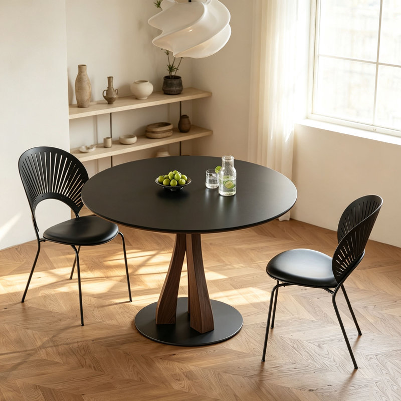 Table frittée Wabi-Sabi, H 29,5 po x l 47,2 po x P 47,2 po