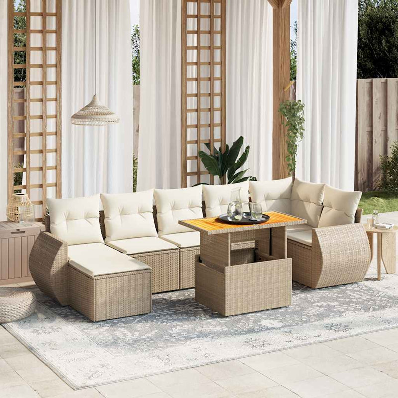 Ensemble de canapé de jardin Vidaxl beige