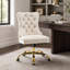 Chaise de bureau moderne en velours capitonné avec base en métal, chaise de bureau pivotante ajustable-133599477-133599476
