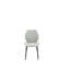 Ensemble de 4 chaises en polyuréthane matelassées à motif de losanges gris clair avec pieds en métal noir-513434785