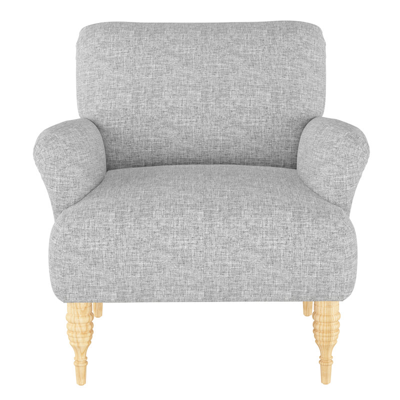 Upholstered Armchair, Zuma Pumice Textured Linen, Zuma White Textured Linen