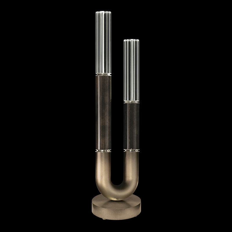 Antonia LED Table Lamp, Ombre Bronze/Nickel/Charcoal