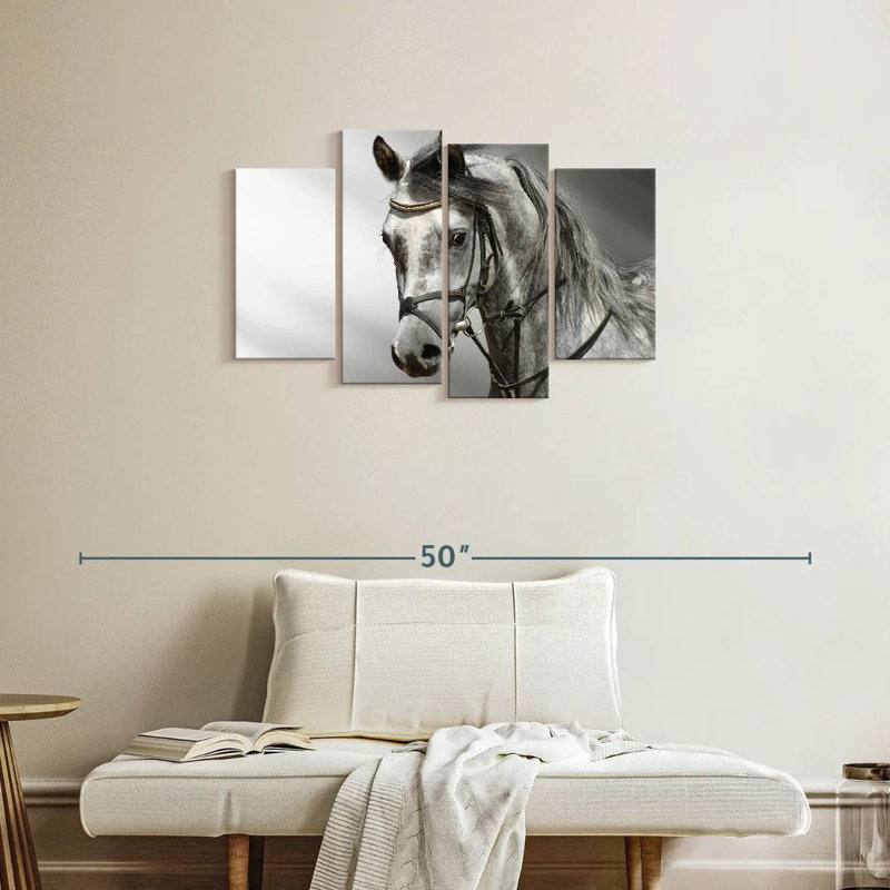 Cheval arabe monochromatique Brampt, H 22 po x l 36 po