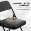 Ensemble de 4 chaises pliantes en polyuréthane noir rembourré épais entièrement assemblées, 17,7 po x 19,7 po x 30,7 po-1285182250