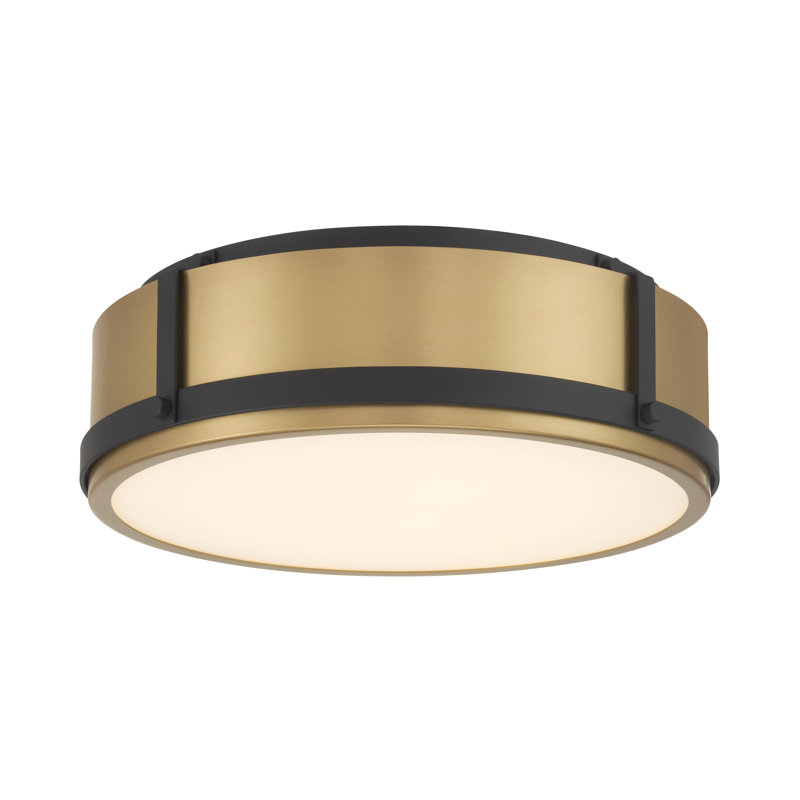 Lynca 13.75" 5CCT LED Flush Mount, Brass/Black