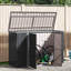 vidaXL 214 cm W 300 L Steel Lockable Cabinet Deck Box in Black
