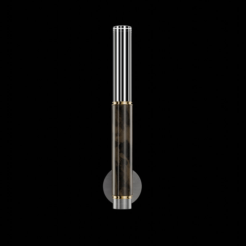 LED Wallchiere, Silver Leaf/Brass/Charcoal
