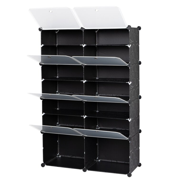 Four-layer assembled device storage shoe rack home assembled shoe rack shoe  cabinet storage rack black